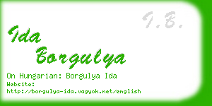 ida borgulya business card